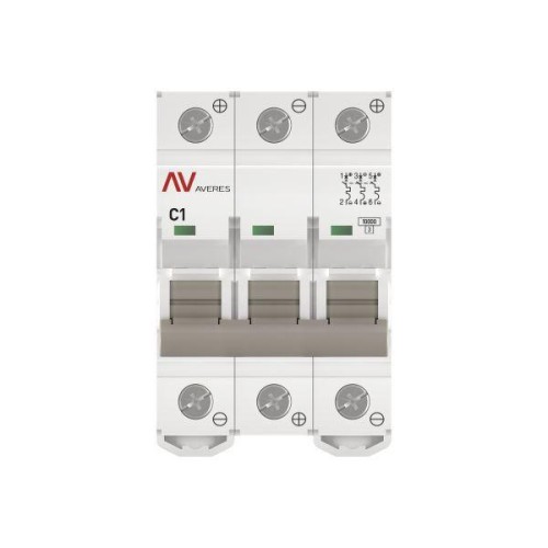 Выключатель автоматический 3п C 1А 10кА AV-10 DC AVERES EKF mcb10-DC-3-01C-av