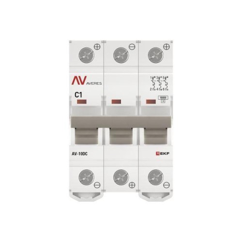 Выключатель автоматический 3п C 1А 10кА AV-10 DC AVERES EKF mcb10-DC-3-01C-av