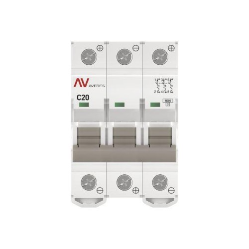 Выключатель автоматический 3п C 20А 10кА AV-10 DC AVERES EKF mcb10-DC-3-20C-av
