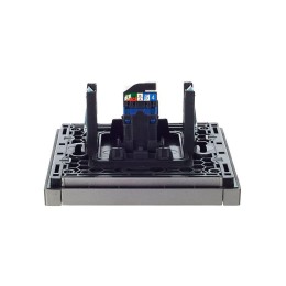 Розетка компьютерная RJ45 кат.6 FORTE&PIANO FP531 сталь IEK FP-K10-2-K46