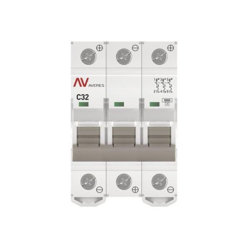 Выключатель автоматический 3п C 32А 10кА AV-10 DC AVERES EKF mcb10-DC-3-32C-av
