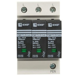 Устройство защиты от импульсных перенапряжений Т1+Т2; Iimp-12.5kA; In-20kA; Uc-275В; 3+0 PROxima EKF