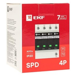 Устройство защиты от импульсных перенапряжений Т1+Т2; Iimp-12.5kA; In-20kA; Uc-275В; 3+1 PROxima EKF