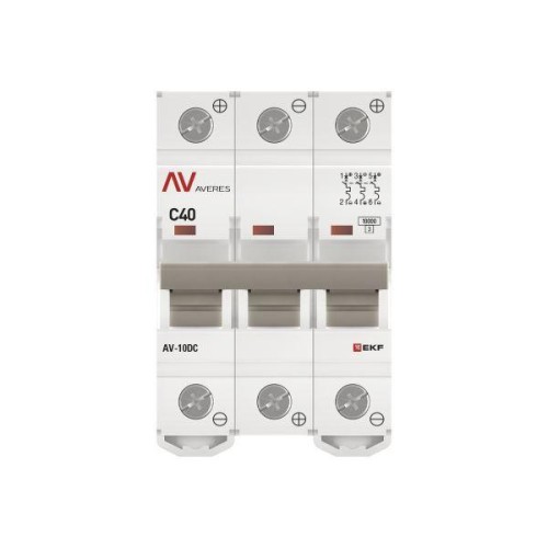 Выключатель автоматический 3п C 40А 10кА AV-10 DC AVERES EKF mcb10-DC-3-40C-av