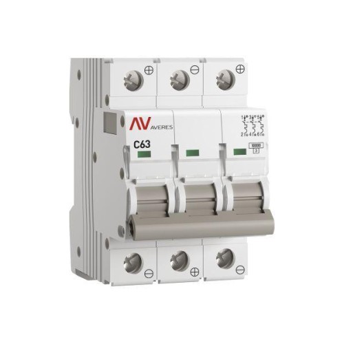 Выключатель автоматический 3п C 63А 10кА AV-10 DC AVERES EKF mcb10-DC-3-63C-av
