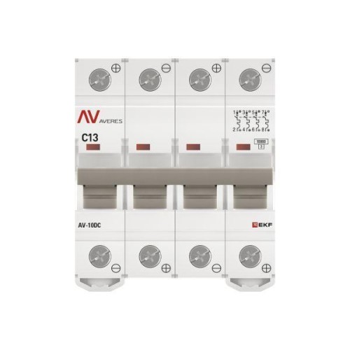 Выключатель автоматический 4п C 13А 10кА AV-10 DC AVERES EKF mcb10-DC-4-13C-av