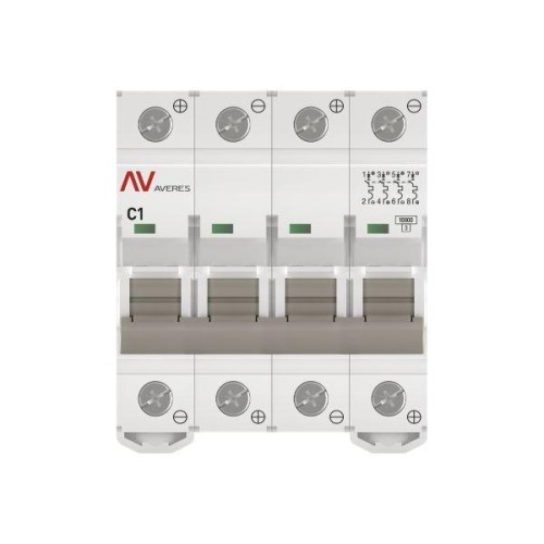 Выключатель автоматический 4п C 1А 10кА AV-10 DC AVERES EKF mcb10-DC-4-01C-av