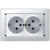 Розетка 2-м СП Simon34 16А IP20 с заземл. бел. Simon 34459-30