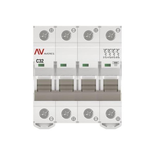 Выключатель автоматический 4п C 32А 10кА AV-10 DC AVERES EKF mcb10-DC-4-32C-av