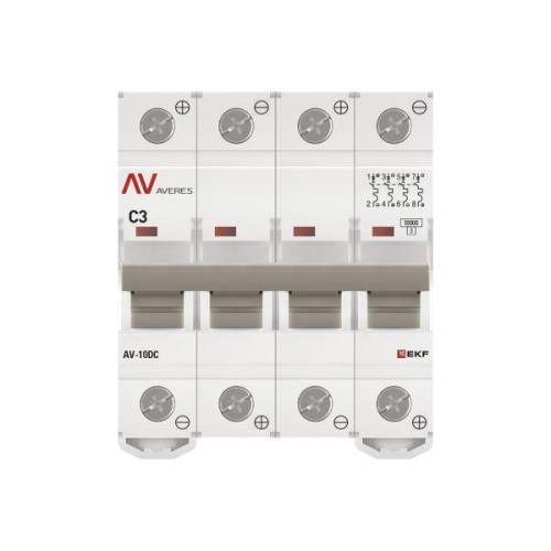 Выключатель автоматический 4п C 3А 10кА AV-10 DC AVERES EKF mcb10-DC-4-03C-av
