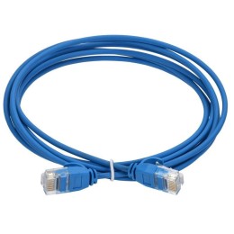 Патч-корд кат.5E UTP LSZH 2м slim язычок син. ITK PC03-C5EUL-2M-SL-WT