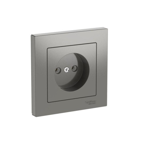 Розетка AtlasDesign 16А без заземл. быстрозажим. клем. в сборе сталь SE ATN000940S