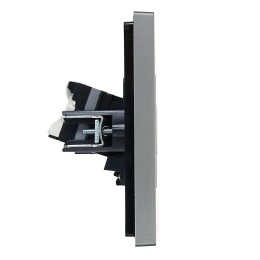 Розетка компьютерная 2-м RJ45 кат.5E FORTE&PIANO FP533 сталь IEK FP-K20-1-K46