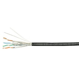 Кабель витая пара экранир. STP (U/FTP) кат.6A (10GBE) 4 пары 23 AWG ОЖ solid экран-фольга для внешн.