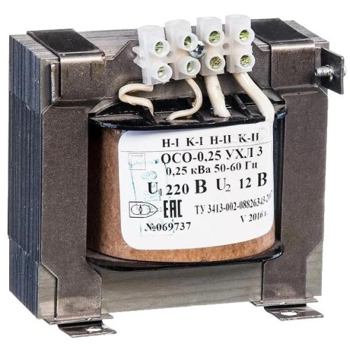 Трансформатор ОСО-0.25 УХЛ3 220/12. IP00 Электротехник ET051618