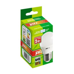 Лампа светодиодная PLED-ECO 5Вт G45 шар матовая 4000К нейтр. бел. E27 400лм 230В 50Гц JazzWay 103698