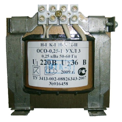 Трансформатор ОСО-0.25 УХЛ3 220/36. IP00 Электротехник ET003107