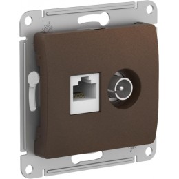 Systeme Electric Glossa Шоколад Розетка двойная TV + компьютерная RJ45, кат. 5Е