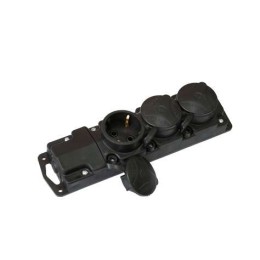 Колодка 3-м 16А IP44 250В с заземл. каучук черн. Bylectrica Р16-381