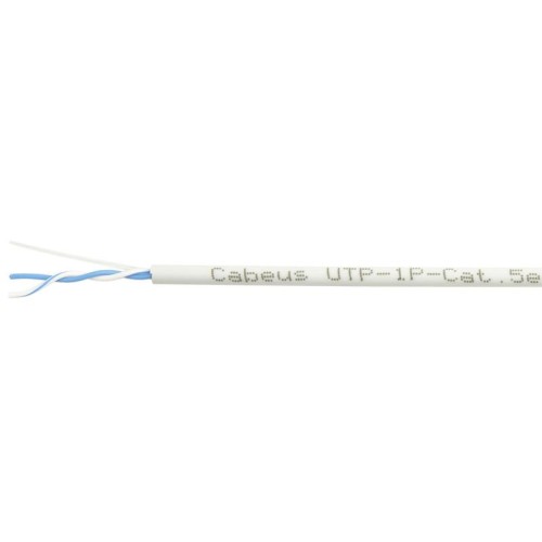 Кабель витая пара U/UTP кат.5E 1х2х24AWG solid PVC нг(А)-LS UTP-1P-Cat.5e-SOLID сер. (уп.500м) Cabeu