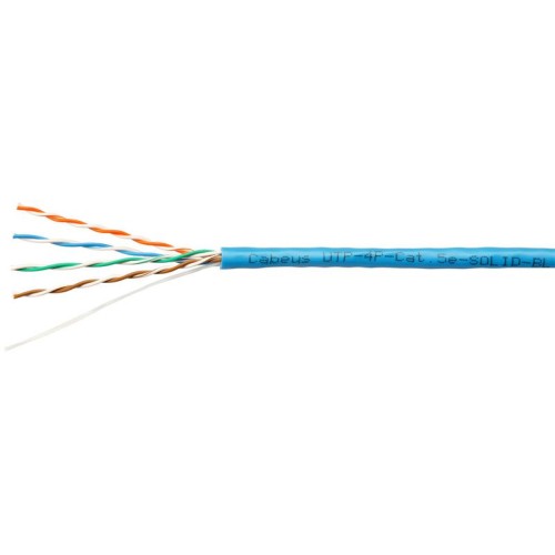 Кабель витая пара U/UTP кат.5E 4х2х24AWG solid PVC нг(А)-LS UTP-4P-Cat.5e-SOLID-BL син. (уп.305м) Ca