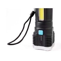 Фонарь аккумуляторный LED51525 4В 4LED+COB 3Вт 4 реж. Micro USB черн. (бокс) Ultraflash 15195