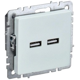 Розетка BRITE USB A+A 3.1А РЮ10-1-БрЖ механизм жемчуж. IEK BR-U21-D31-K36
