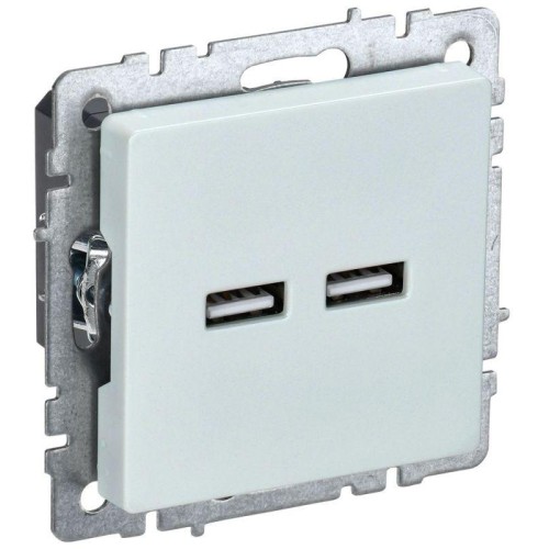 Розетка BRITE USB A+A 3.1А РЮ10-1-БрЖ механизм жемчуж. IEK BR-U21-D31-K36