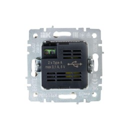 Розетка BRITE USB A+A 3.1А РЮ10-1-БрЖ механизм жемчуж. IEK BR-U21-D31-K36