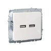 Розетка BRITE USB A+A 3.1А РЮ10-1-БрЖ механизм жемчуж. IEK BR-U21-D31-K36