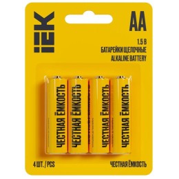 Элемент питания алкалиновый AA/LR6 Alkaline (блист.4шт) IEK ABT-LR06-OP-L04
