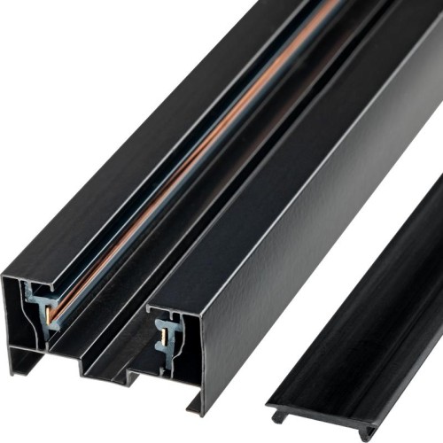 Шинопровод трековый накладной 1ф ARTLINE с питанием и заглушкой 1м алюм./медь с держателями с пласти