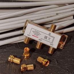 Делитель ТВ "краб" x3+4шт F "BOX" 5-1000 МГц "GOLD" Rexant 05-6102-1