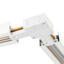 Коннектор трековый для соединения шинопровода угловой жесткий ARTLINE пластик/медь бел. Ritter 59745