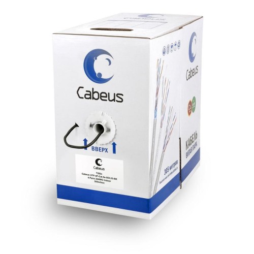 Кабель витая пара U/UTP кат.5E 4х2х24AWG solid PVC нг(А)-LS UTP-4P-Cat.5e-SOLID-BK черн. (уп.305м) C