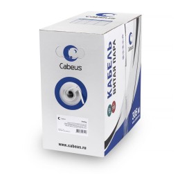 Кабель витая пара U/UTP кат.5E 4х2х24AWG solid PVC нг(А)-LS UTP-4P-Cat.5e-SOLID-GY сер. (уп.305м) Ca