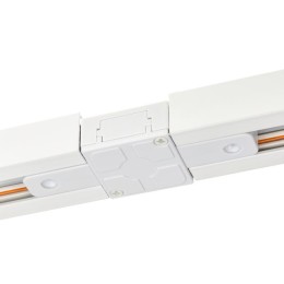 Коннектор трековый для соединения шинопровода прямой жесткий ARTLINE пластик/медь бел. Ritter 59743