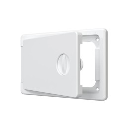 Люк-дверца ревизионная накладная 150х100мм с ручкой-задвижкой АБС бел. EVECS ЛТ1510П