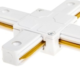 Коннектор трековый для соединения шинопровода Х-образн. жесткий ARTLINE пластик/медь бел. Ritter 597