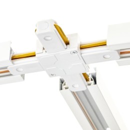 Коннектор трековый для соединения шинопровода Х-образн. жесткий ARTLINE пластик/медь бел. Ritter 597