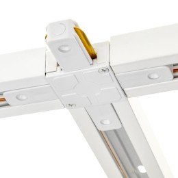 Коннектор трековый для соединения шинопровода Х-образн. жесткий ARTLINE пластик/медь бел. Ritter 597