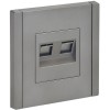 Розетка компьютерная 2-м RJ45 кат.6 FORTE&PIANO FP534 сталь IEK FP-K20-2-K46