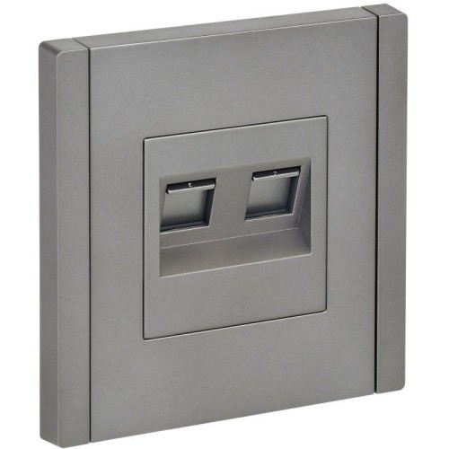 Розетка компьютерная 2-м RJ45 кат.6 FORTE&PIANO FP534 сталь IEK FP-K20-2-K46
