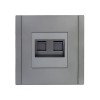 Розетка компьютерная 2-м RJ45 кат.6 FORTE&PIANO FP534 сталь IEK FP-K20-2-K46