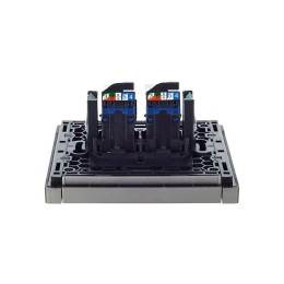 Розетка компьютерная 2-м RJ45 кат.6 FORTE&PIANO FP534 сталь IEK FP-K20-2-K46