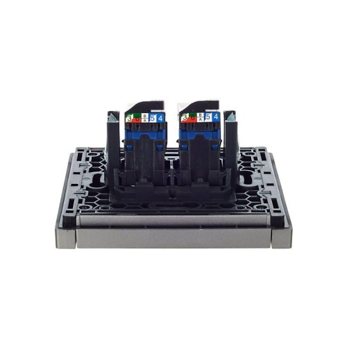 Розетка компьютерная 2-м RJ45 кат.6 FORTE&PIANO FP534 сталь IEK FP-K20-2-K46