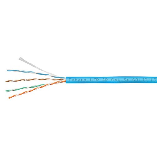 Кабель витая пара U/UTP кат.5E 4х2х24AWG solid LSZH нг(А)-HF UTP-4P-Cat.5e-SOLID-LSZH-BL син. (уп.30