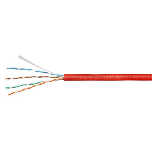 Кабель витая пара U/UTP кат.5E 4х2х24AWG solid LSZH нг(А)-HF UTP-4P-Cat.5e-SOLID-LSZH-RD красн. (уп.