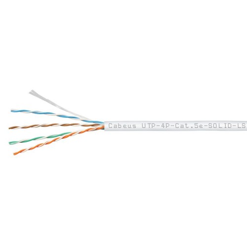 Кабель витая пара U/UTP кат.5E 4х2х24AWG solid LSZH нг(А)-HF UTP-4P-Cat.5e-SOLID-LSZH-WH бел. (уп.30