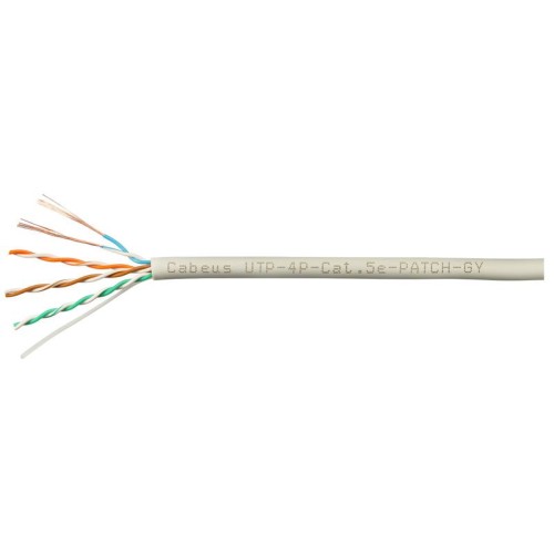 Кабель витая пара U/UTP кат.5E 4х2х24AWG patch PVC нг(А)-LS UTP-4P-Cat.5e-PATCH-GY сер. (уп.305м) Ca